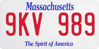 MA license plate 9KV989