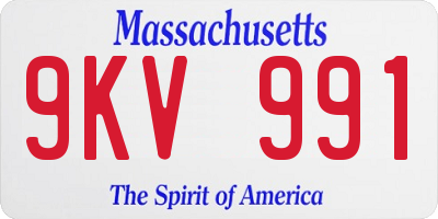 MA license plate 9KV991