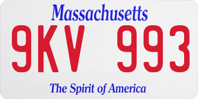 MA license plate 9KV993