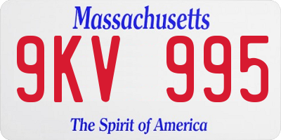 MA license plate 9KV995