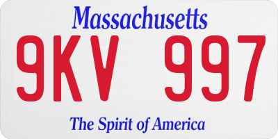 MA license plate 9KV997