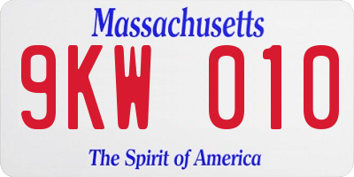 MA license plate 9KW010