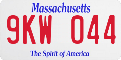 MA license plate 9KW044