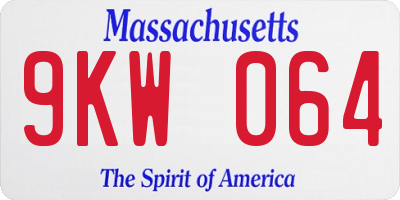 MA license plate 9KW064