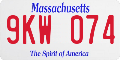 MA license plate 9KW074