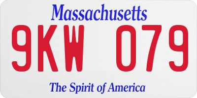 MA license plate 9KW079