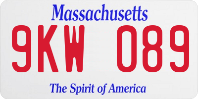 MA license plate 9KW089