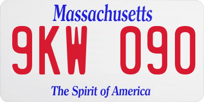MA license plate 9KW090