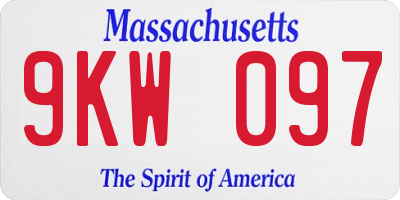 MA license plate 9KW097