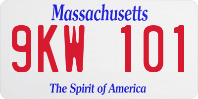 MA license plate 9KW101