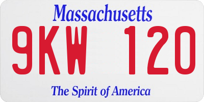 MA license plate 9KW120