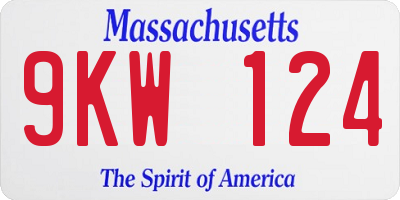 MA license plate 9KW124