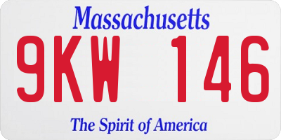 MA license plate 9KW146
