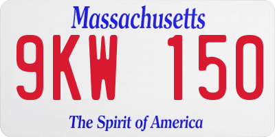 MA license plate 9KW150