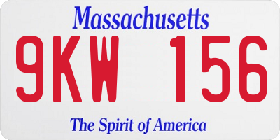 MA license plate 9KW156