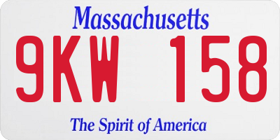 MA license plate 9KW158