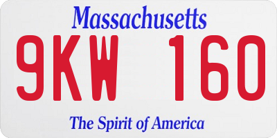 MA license plate 9KW160