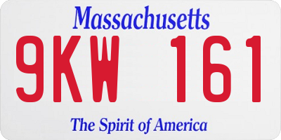 MA license plate 9KW161