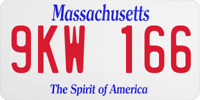 MA license plate 9KW166