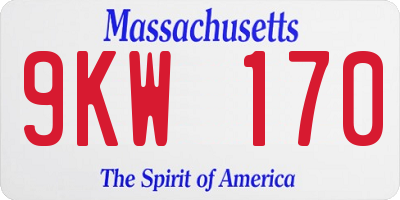 MA license plate 9KW170
