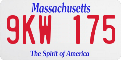 MA license plate 9KW175