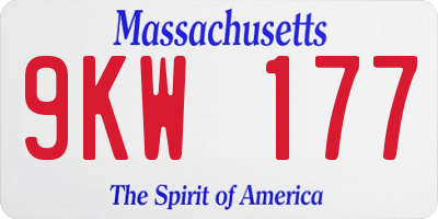MA license plate 9KW177