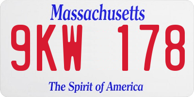 MA license plate 9KW178
