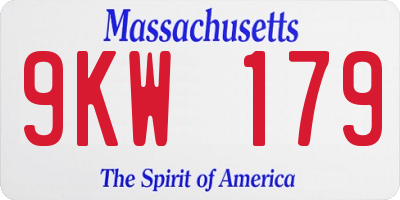 MA license plate 9KW179
