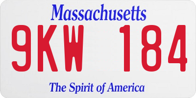 MA license plate 9KW184
