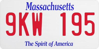 MA license plate 9KW195