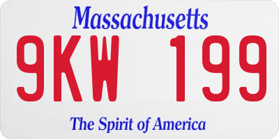 MA license plate 9KW199