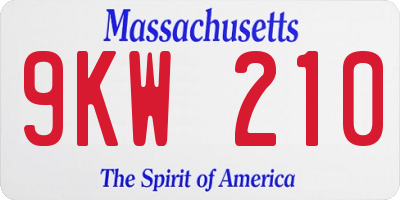 MA license plate 9KW210