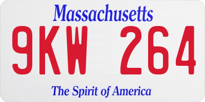 MA license plate 9KW264