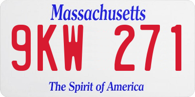 MA license plate 9KW271