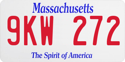 MA license plate 9KW272