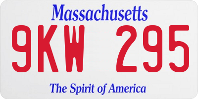 MA license plate 9KW295