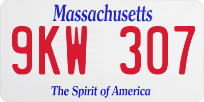 MA license plate 9KW307
