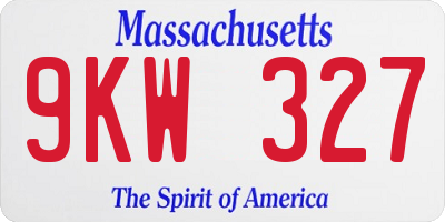 MA license plate 9KW327