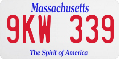 MA license plate 9KW339