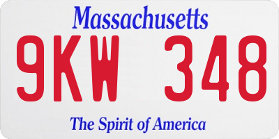MA license plate 9KW348
