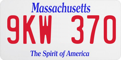 MA license plate 9KW370