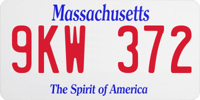 MA license plate 9KW372