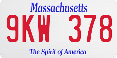 MA license plate 9KW378