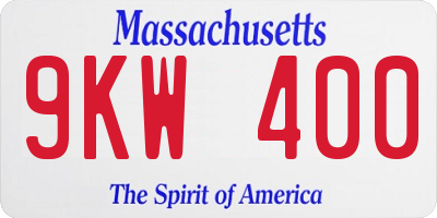 MA license plate 9KW400