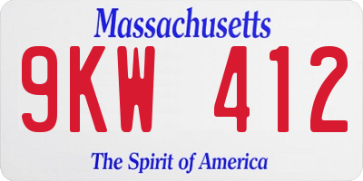 MA license plate 9KW412