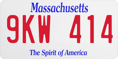 MA license plate 9KW414