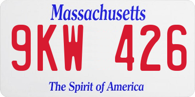 MA license plate 9KW426