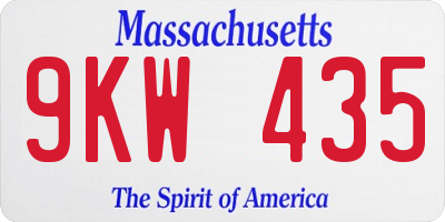 MA license plate 9KW435