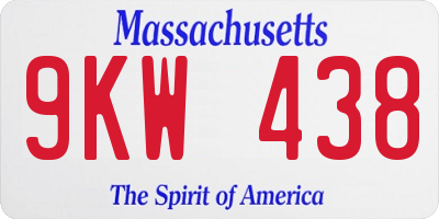 MA license plate 9KW438