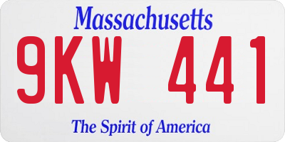 MA license plate 9KW441